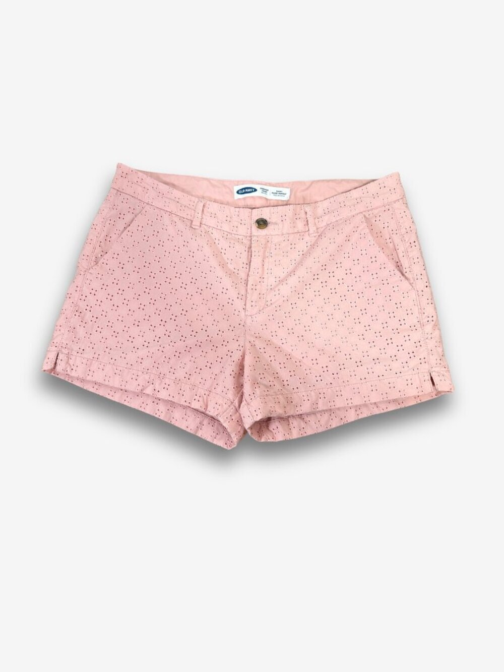 Old Navy Light Pink Eyelet Embroidered Shorts Size 12 Lined Coastal Summer